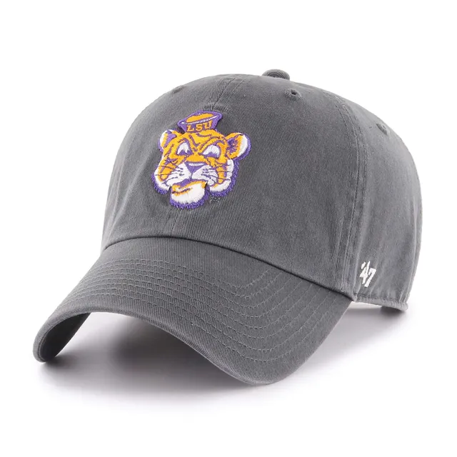 47-brand-clean-up-lsu-tigers-vintage-cap-charcoal-osf image 1