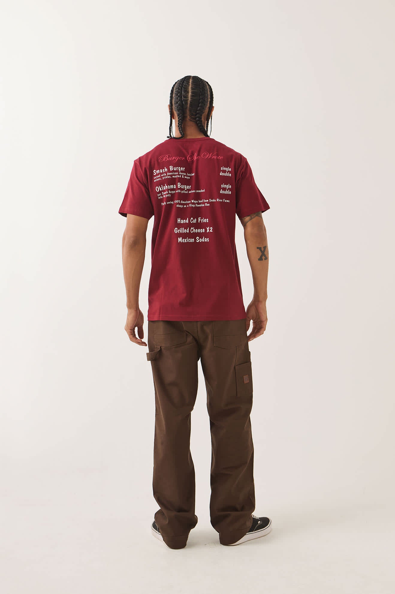 brixton-burger-she-wrote-pocket-t-shirt-burgundy-baumwolle image 5
