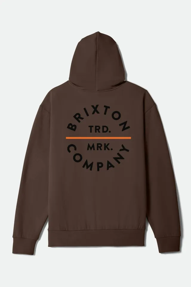 brixton-pledge-hoodie-brown-black-orange-fleece image 1