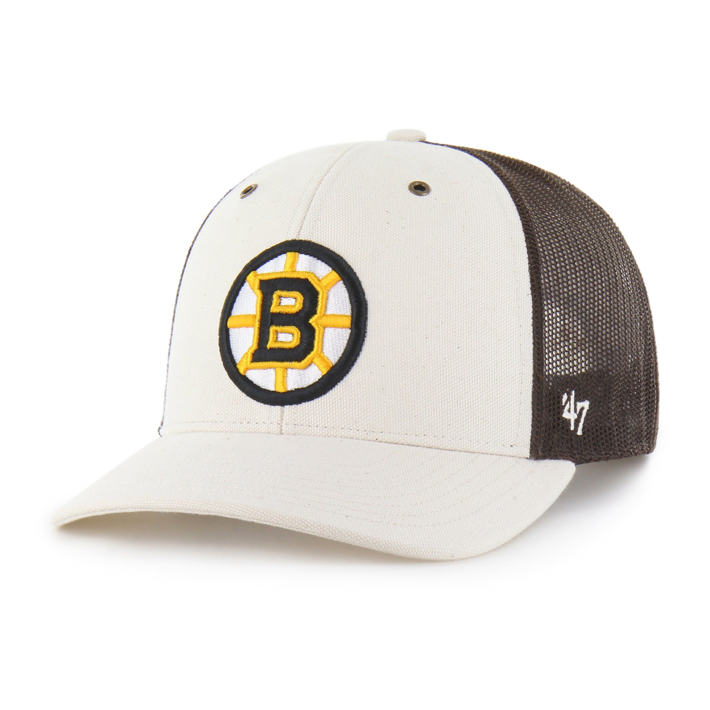 47-boston-bruins-carhartt-trucker-cap-natural-snapback image 1