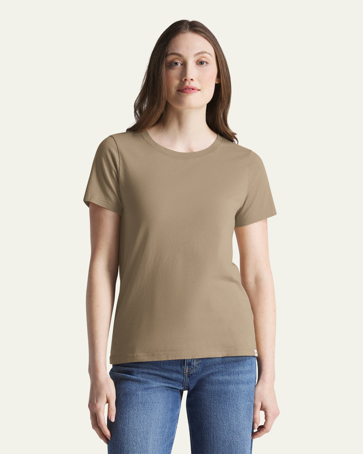 47-foundation-tee-everyday-t-shirt-damen-khaki-baumwolle image 1