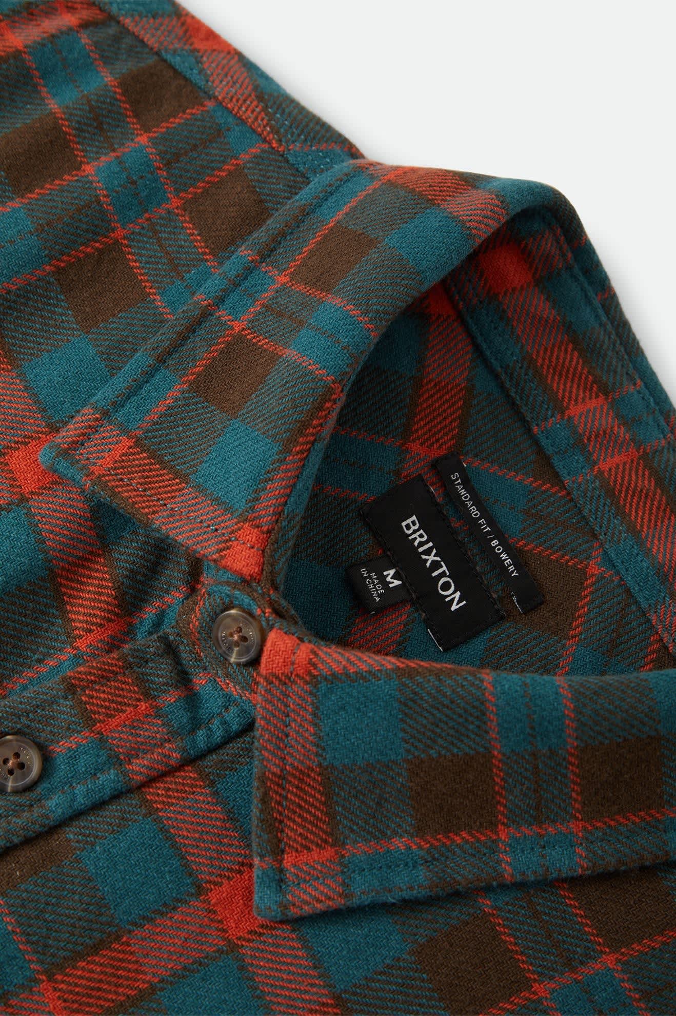 brixton-bowery-flanellhemd-walnut-brown-ultra-marine image 2
