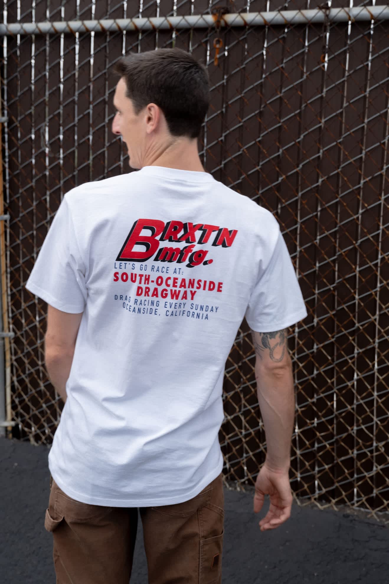 brixton-south-o-dragway-t-shirt-herren-wei-standard-fit image 3