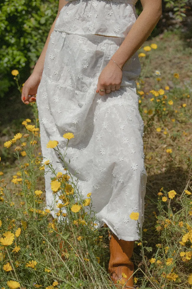 brixton-abigail-skirt-rock-off-white-floral-baumwolle-3d-blumen image 1