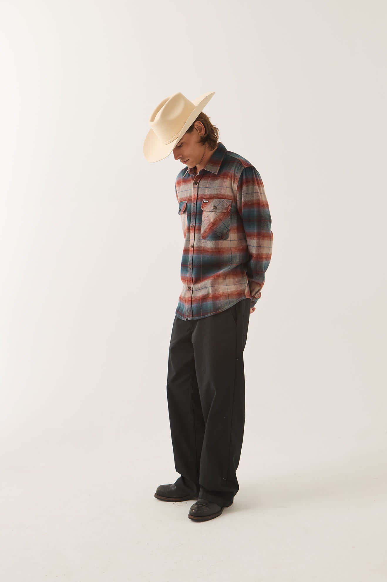 brixton-bowery-flannel-hemd-multi-shadow-karo-vegan image 3