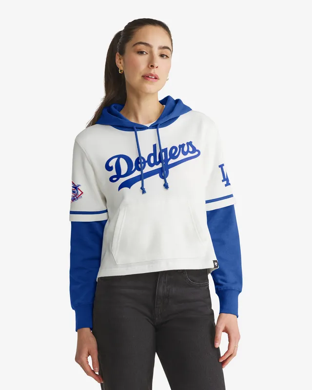 47-brand-shortstop-dodgers-cropped-hoodie-white-wash-damen image 1