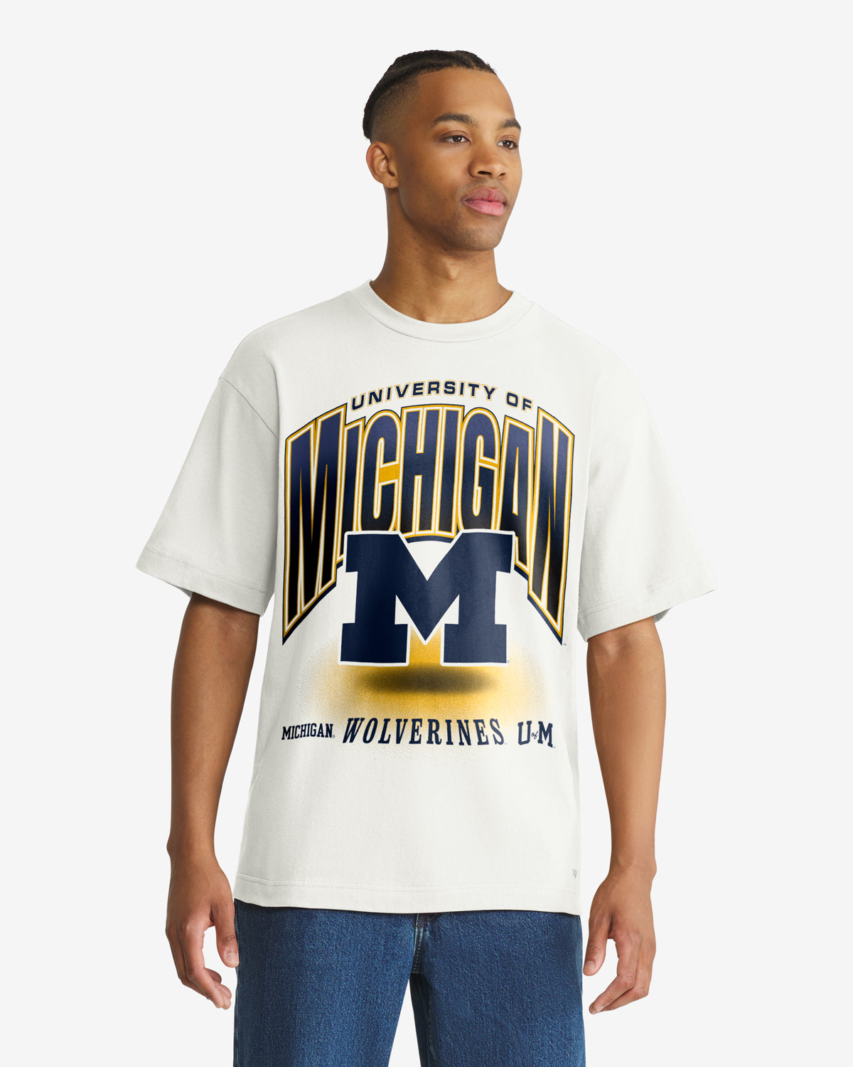 47-brand-michigan-wolverines-team-flex-t-shirt-sandstone image 1