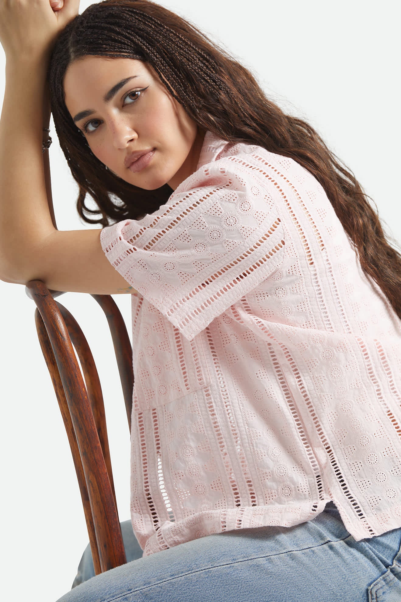 brixton-paradise-lounge-short-sleeve-hemd-chalk-pink-baumwolle image 4