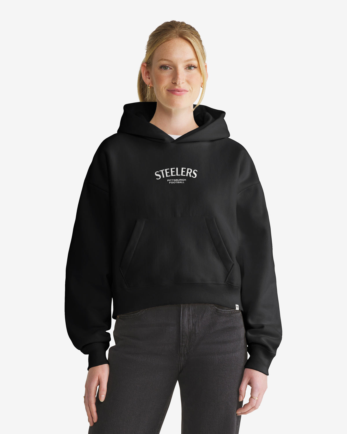 47-hadrian-foundation-hoodie-damen-schwarz-pittsburgh-steelers image 1