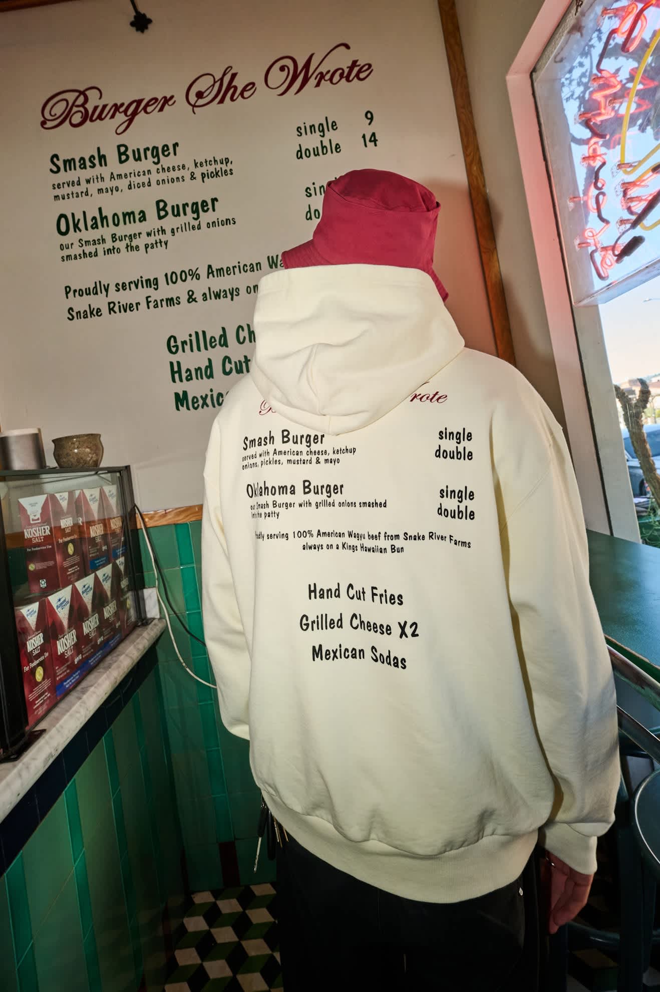 brixton-burger-she-wrote-hood-natural-beige-hoodie image 3