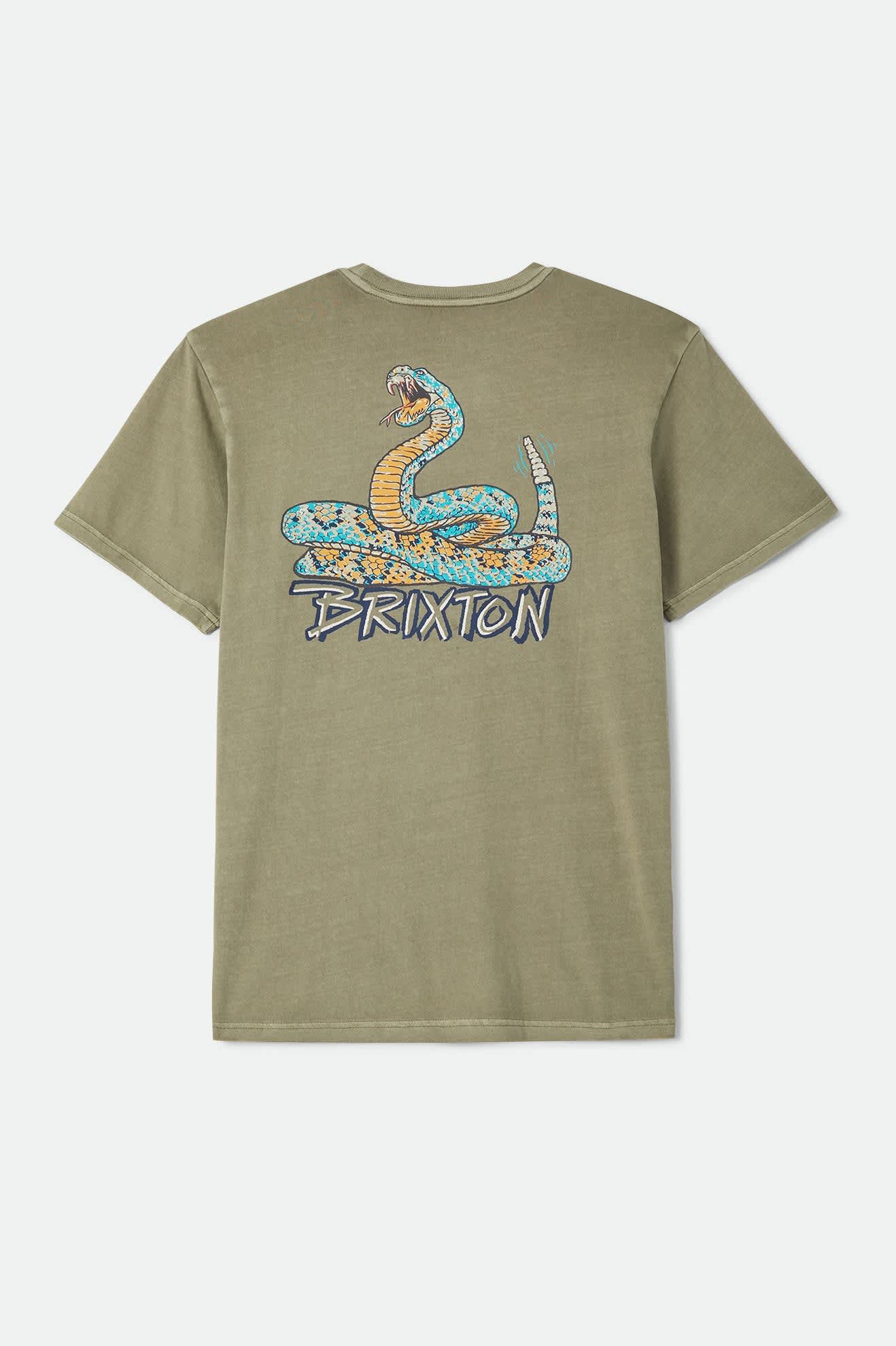 brixton-rockton-t-shirt-herren-olive-surplus-worn-wash-baumwolle image 2