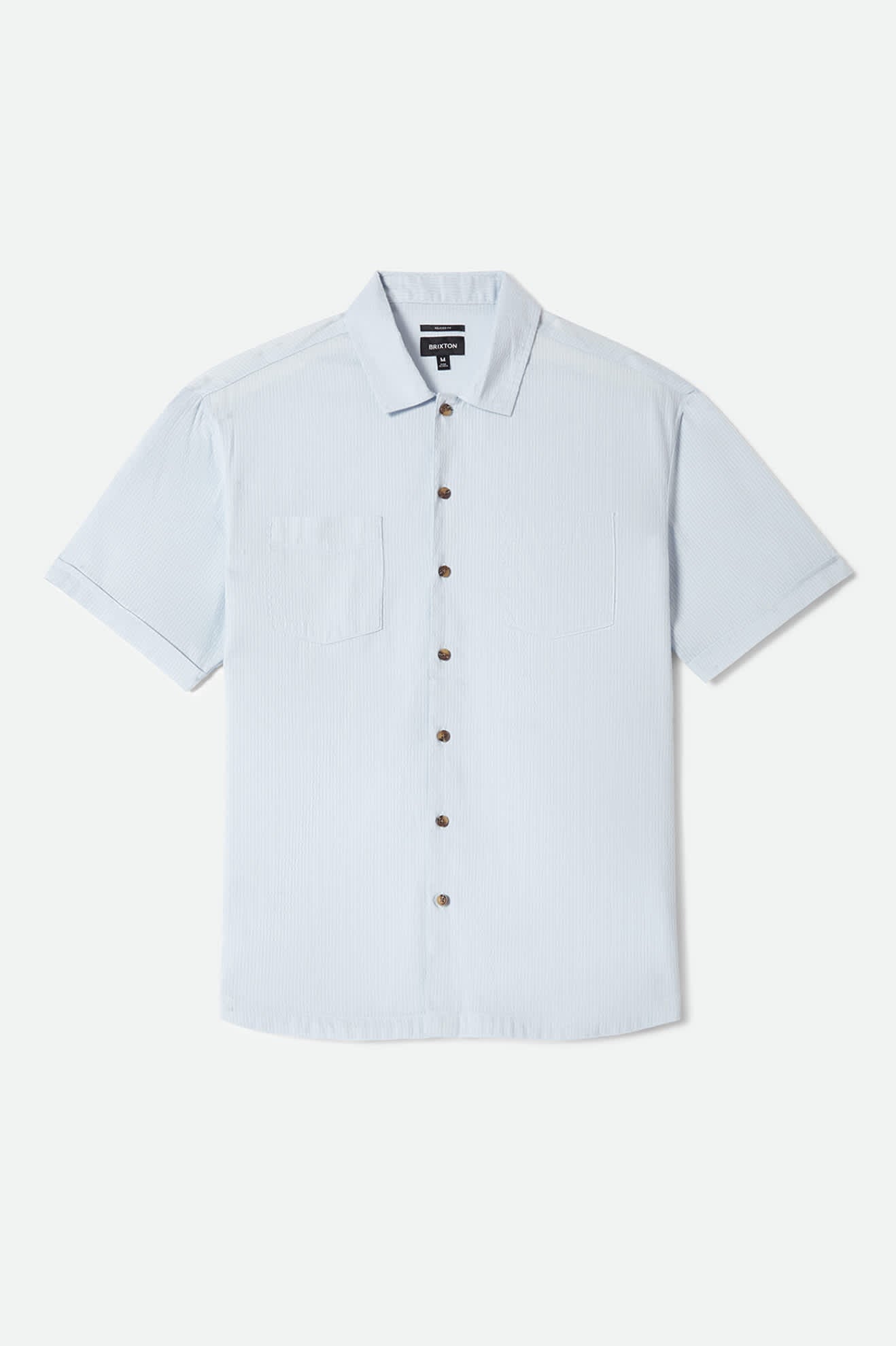 brixton-vintage-kurzarmhemd-blue-aura-baumwolle-jacquard image 1