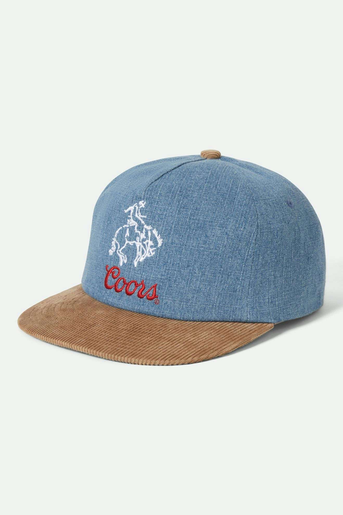 brixton-coors-colt-snapback-washed-denim-sand-recycled image 1