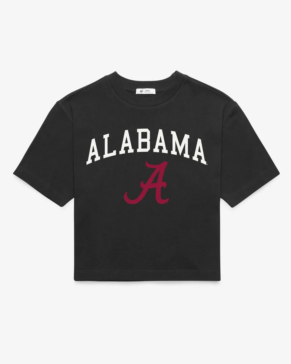47-alabama-crimson-tide-arch-damen-crop-t-shirt-schwarz image 1