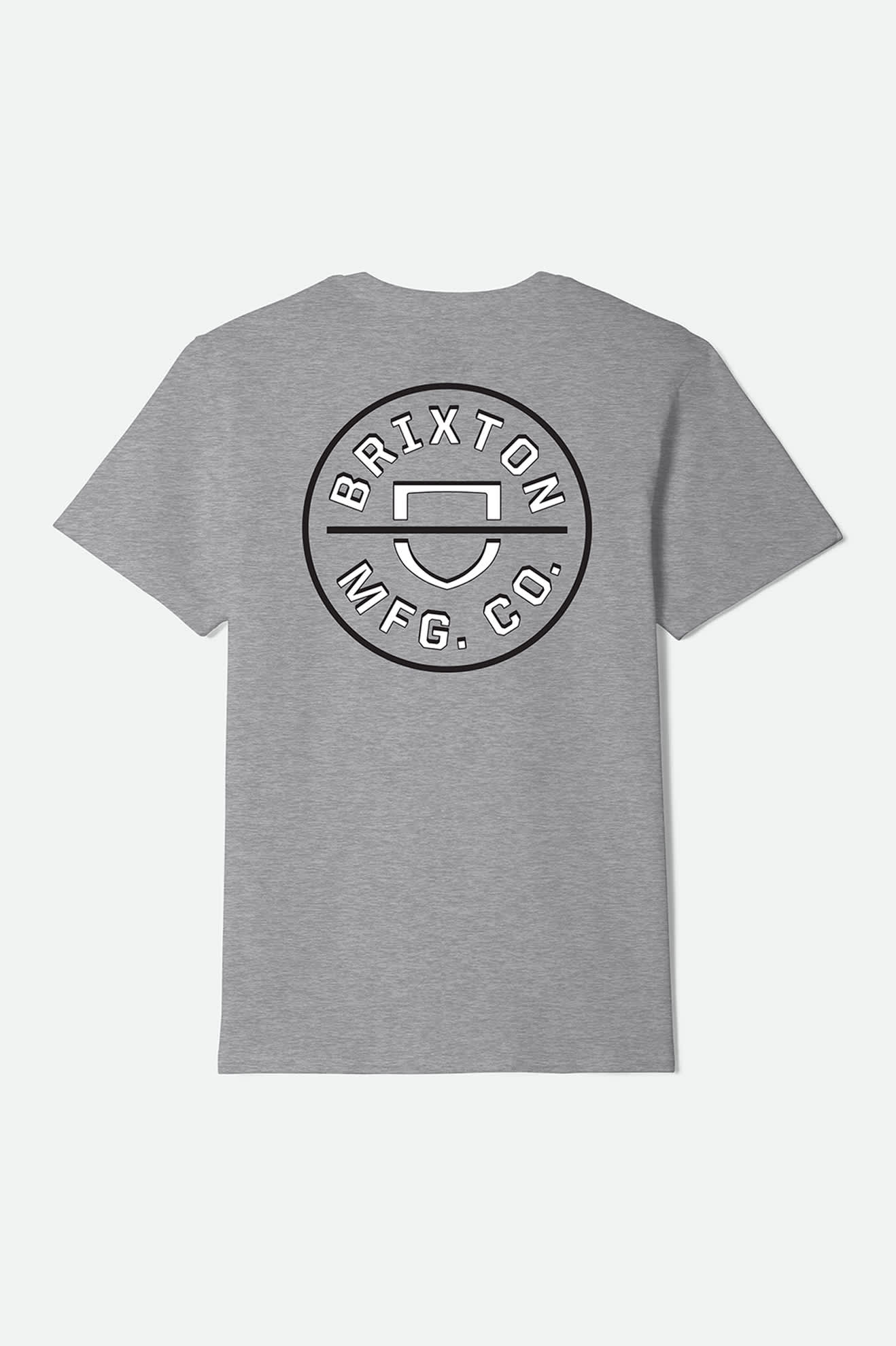 brixton-crest-ii-standard-t-shirt-heather-grey-herren image 2