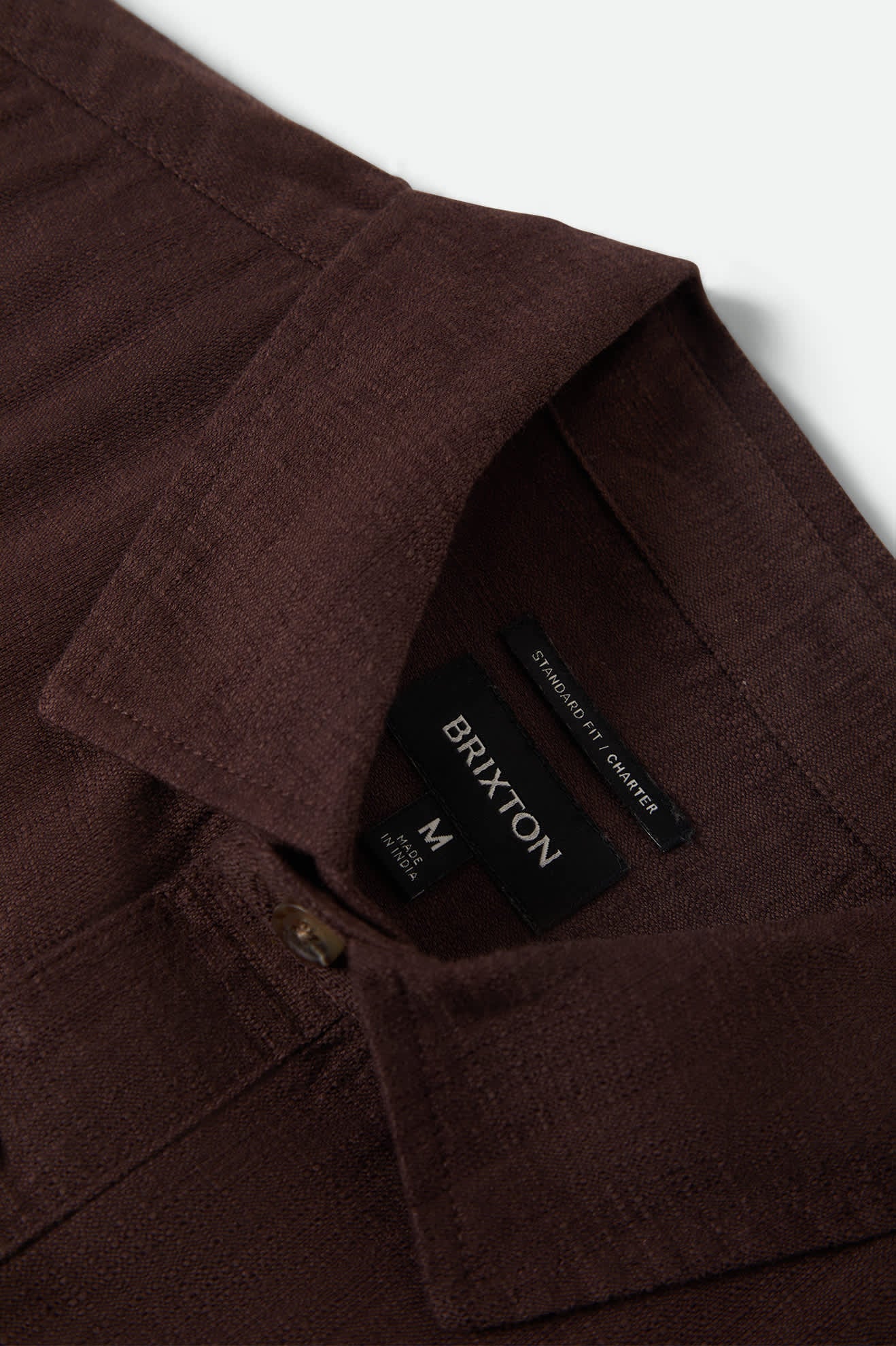brixton-charter-slub-hemd-chocolate-kurzarm image 8