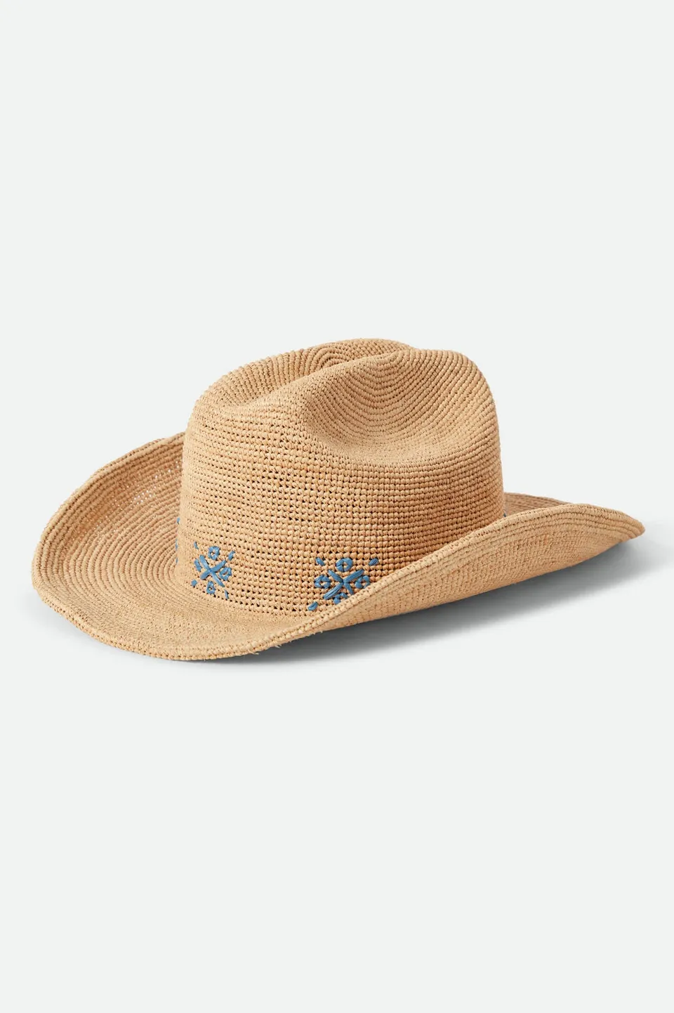brixton-odessa-straw-cowboyhut-tan-sunrise-blue-packbar image 1