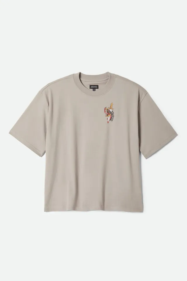 brixton-sword-crop-t-shirt-pebble-stone-damen-boxed image 1