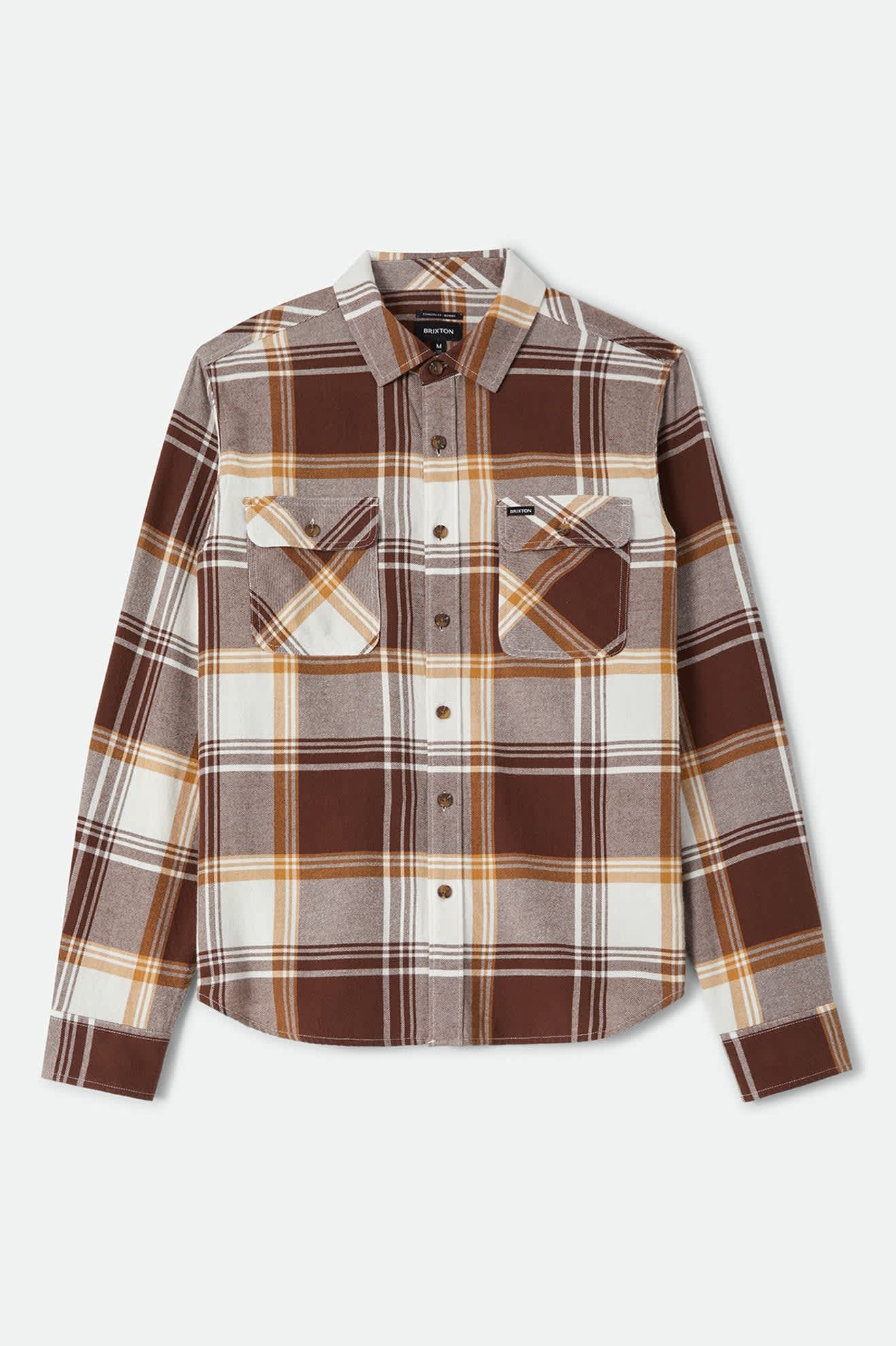 brixton-bowery-flanellhemd-chocolate-off-white-baumwolle image 1
