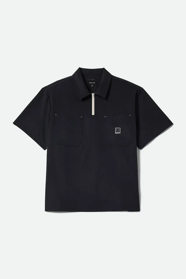 brixton-journey-cropped-shirt-1-2-zip-schwarz-polyester image 1