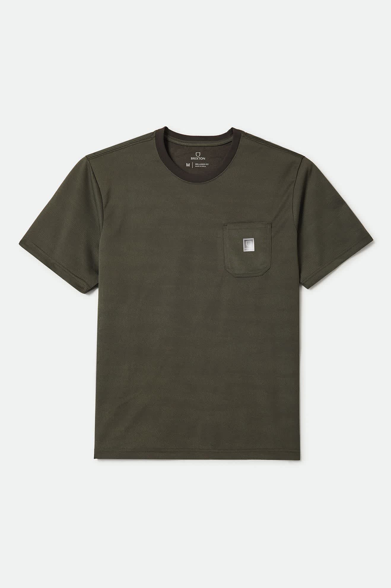 brixton-journey-pocket-t-shirt-olive-tiger-camo image 1