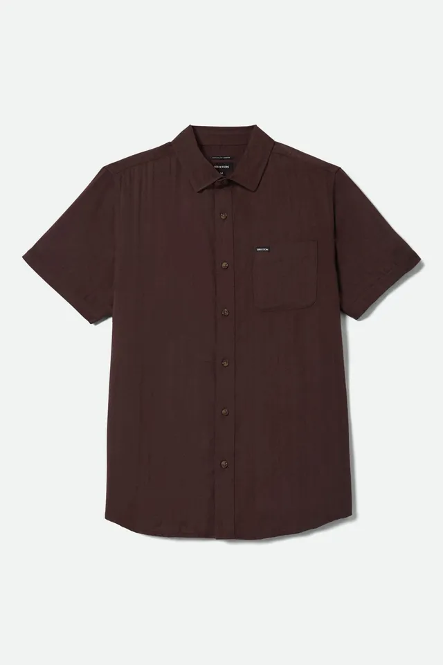 brixton-charter-slub-hemd-chocolate-kurzarm image 1
