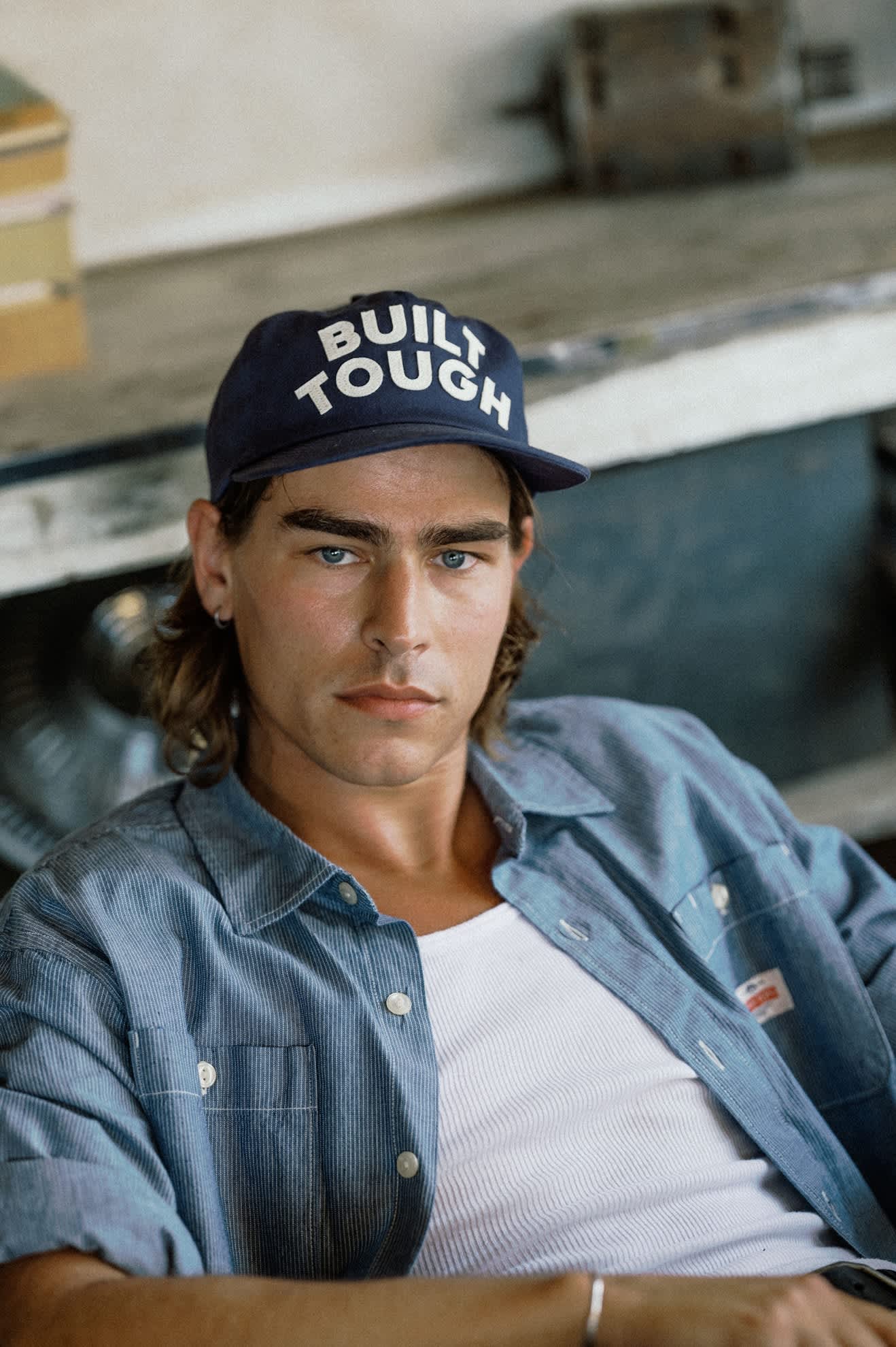 brixton-ford-built-tough-snapback-cap-navy-baumwolle image 8