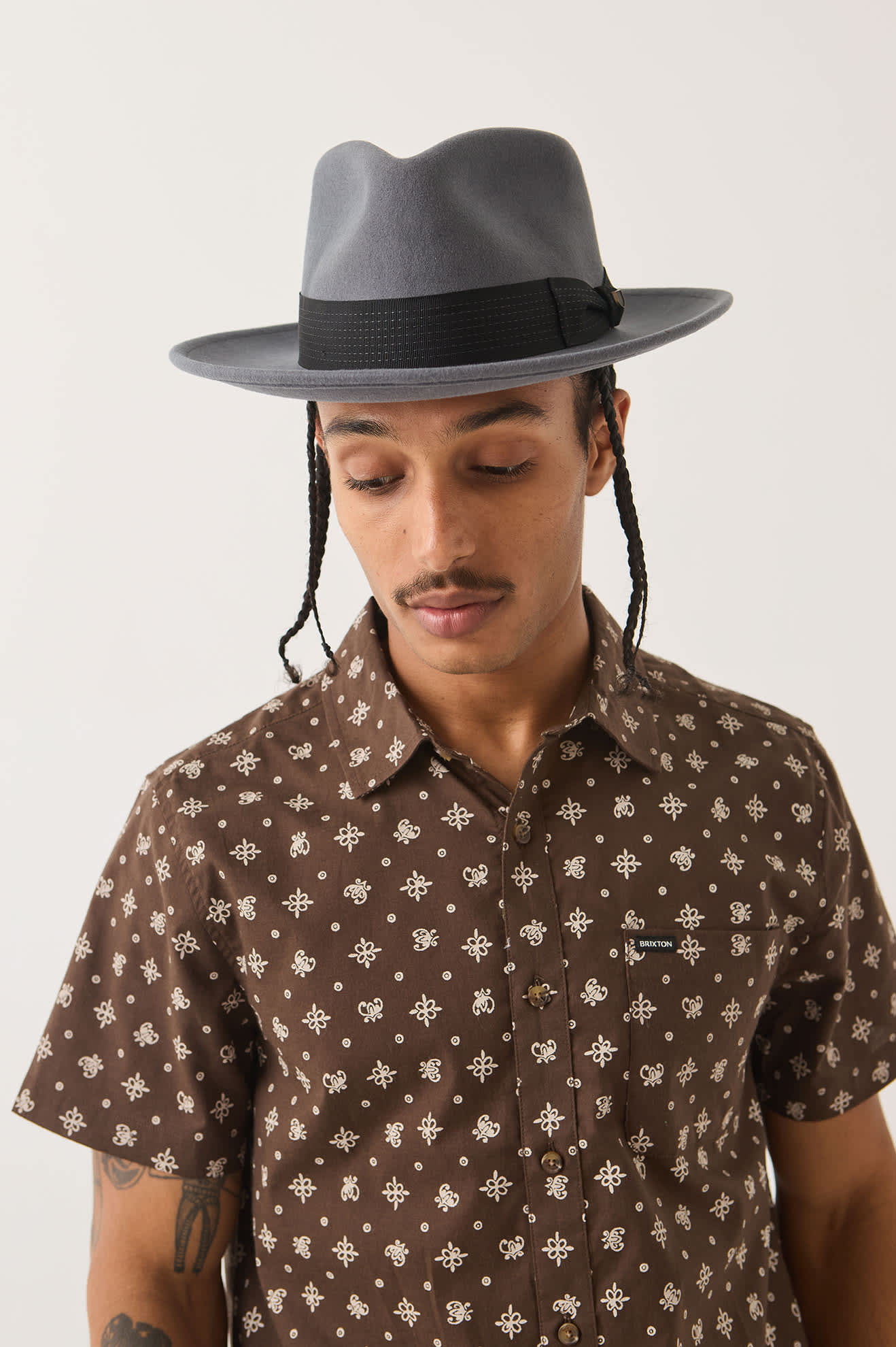 brixton-eames-fedora-future-grey-black-wollfilz image 2