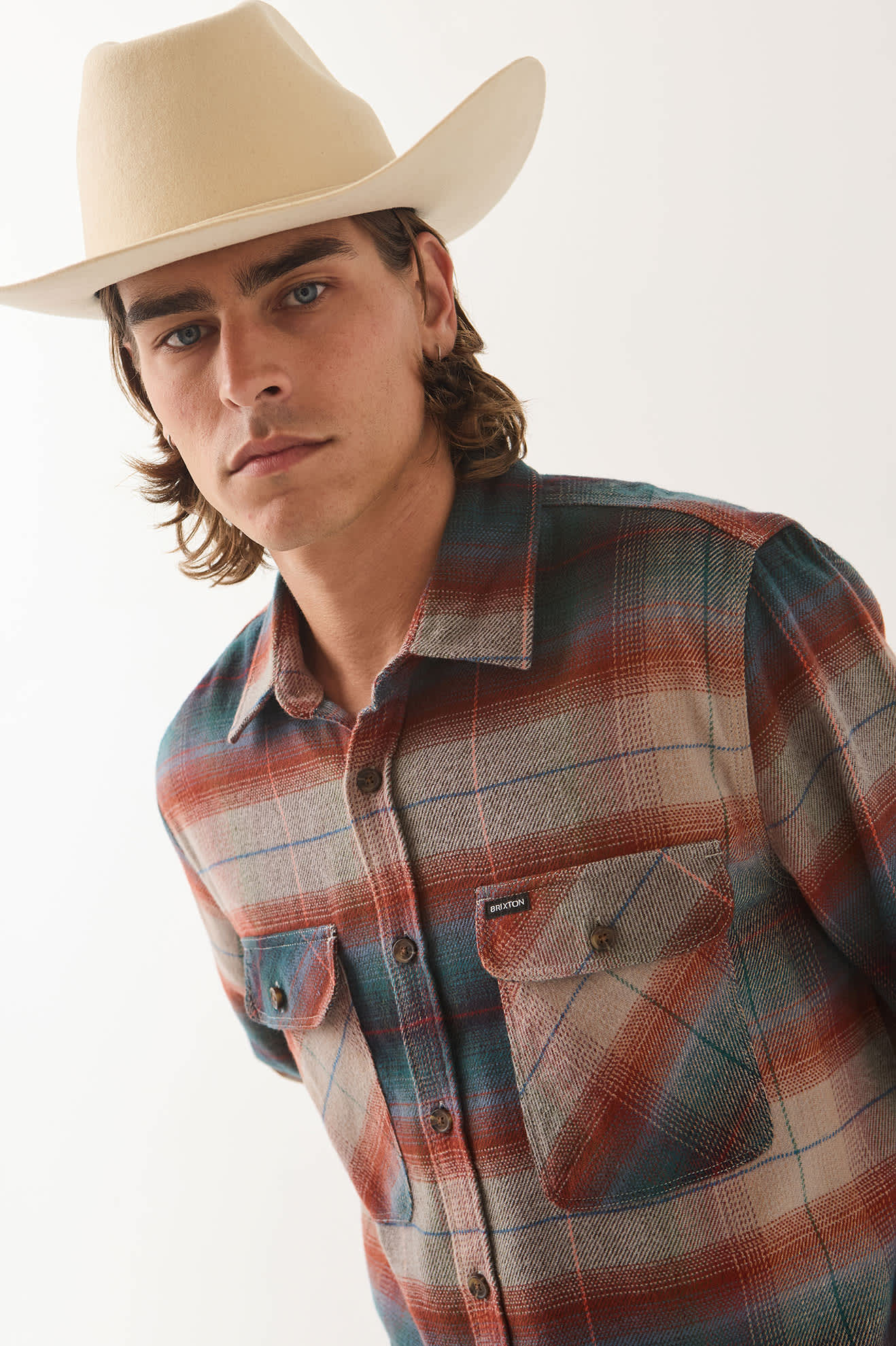 brixton-bowery-flannel-hemd-multi-shadow-karo-vegan image 5