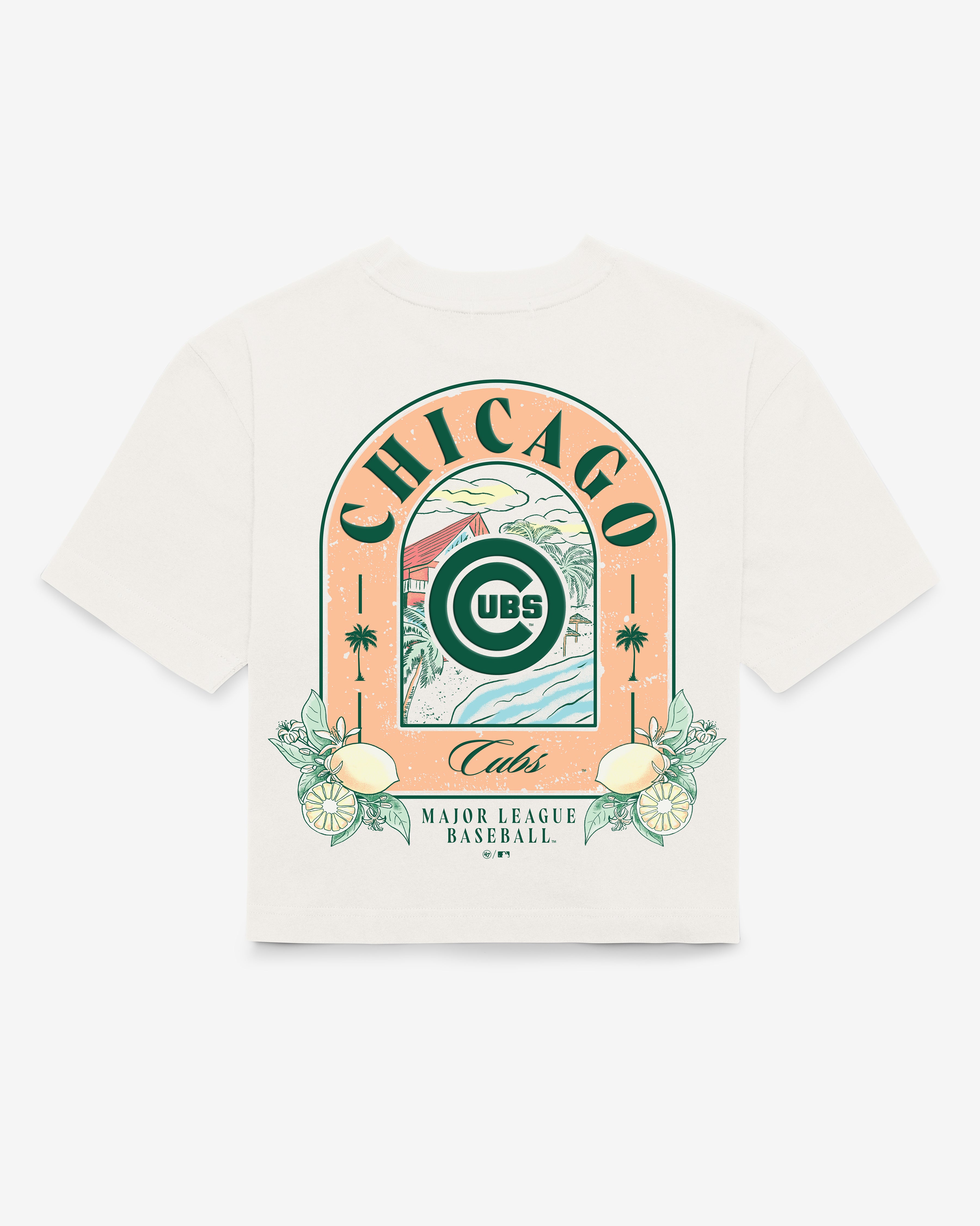 47-brand-reed-city-vacay-t-shirt-cubs-sandstone-damen-cropped image 3