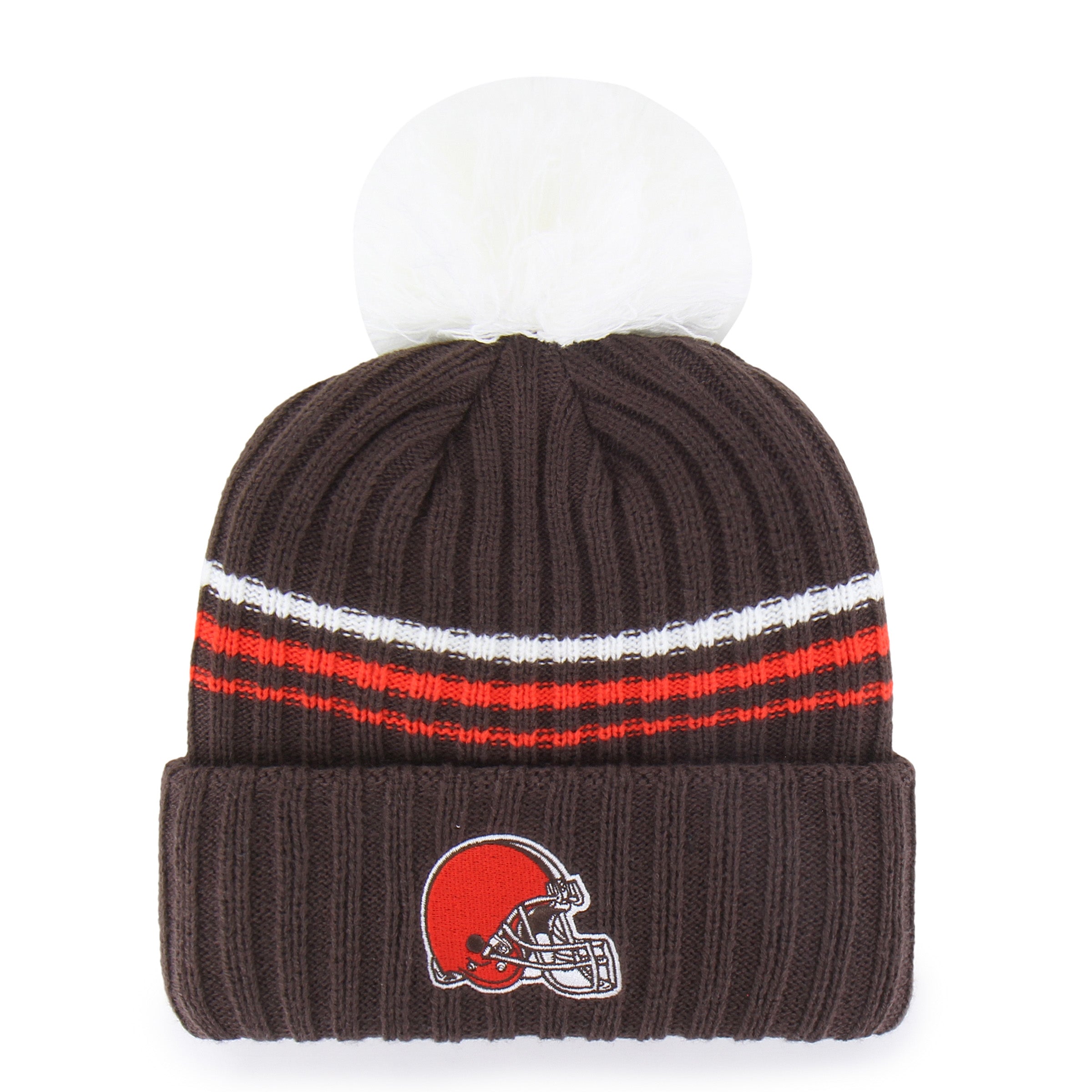 47-cuff-knit-cleveland-browns-beanie-braun-damen-pom image 2