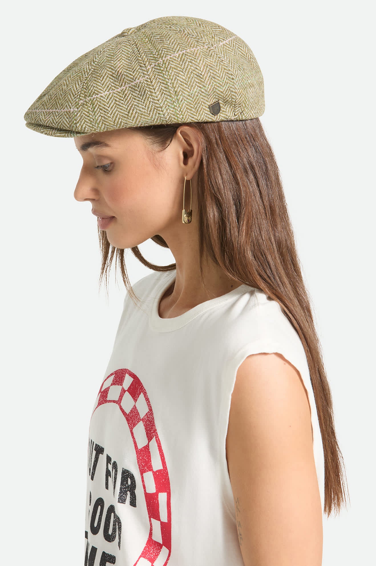 brixton-brood-newsboy-cap-sublime-green-hahnentritt-leicht image 3