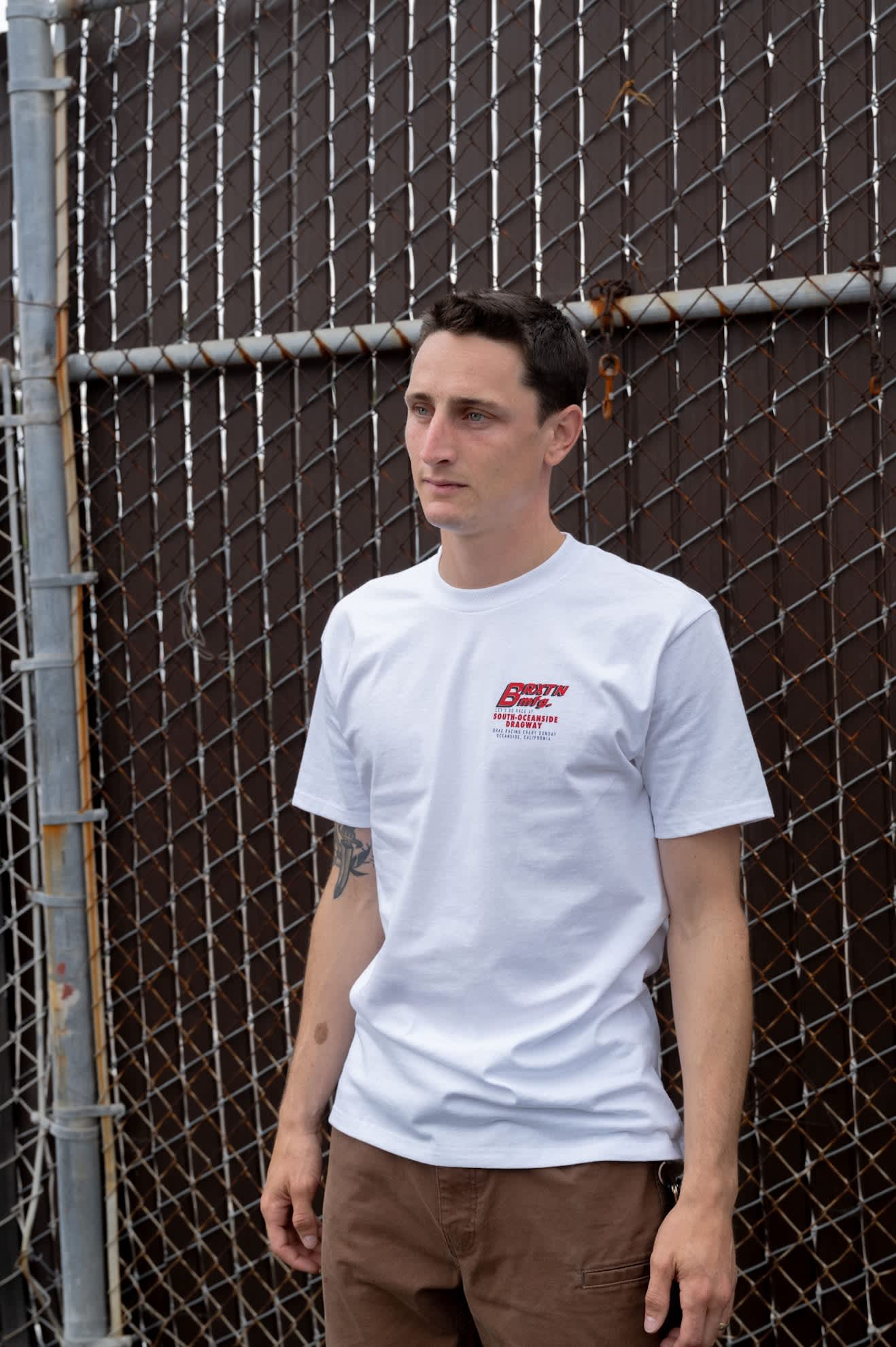 brixton-south-o-dragway-t-shirt-herren-wei-standard-fit image 2