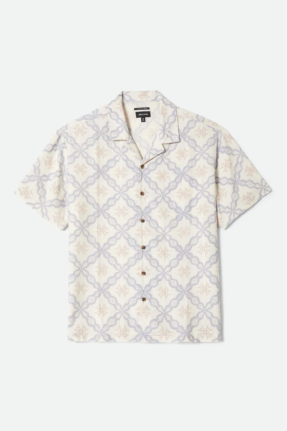 brixton-bunker-slub-kurzarm-hemd-off-white-blue-tile image 1