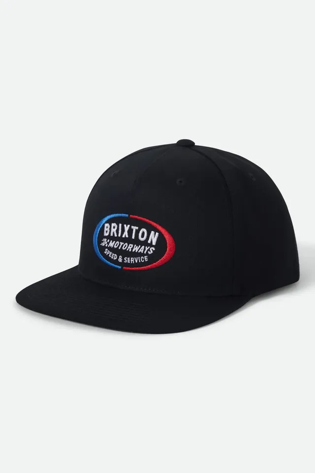 brixton-rhett-snapback-schwarz-flat-bill-stickerei image 1
