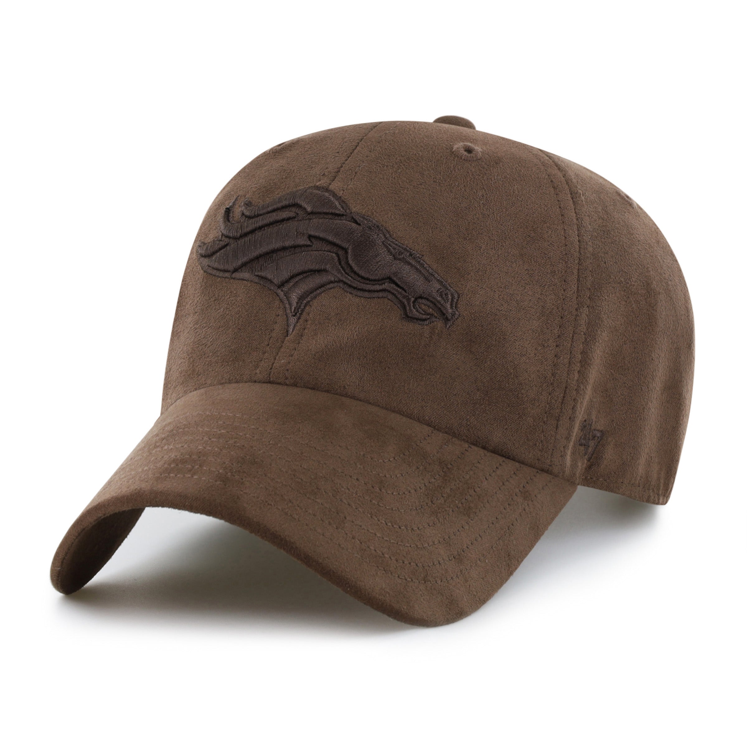 47-brand-broncos-clean-up-cap-braun-suede-verstellbar image 1