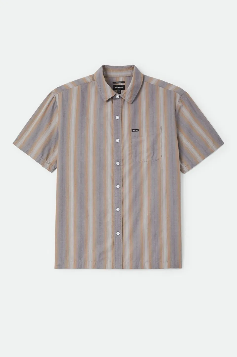 brixton-cru-shirt-herren-charcoal-shadow-stripe image 1