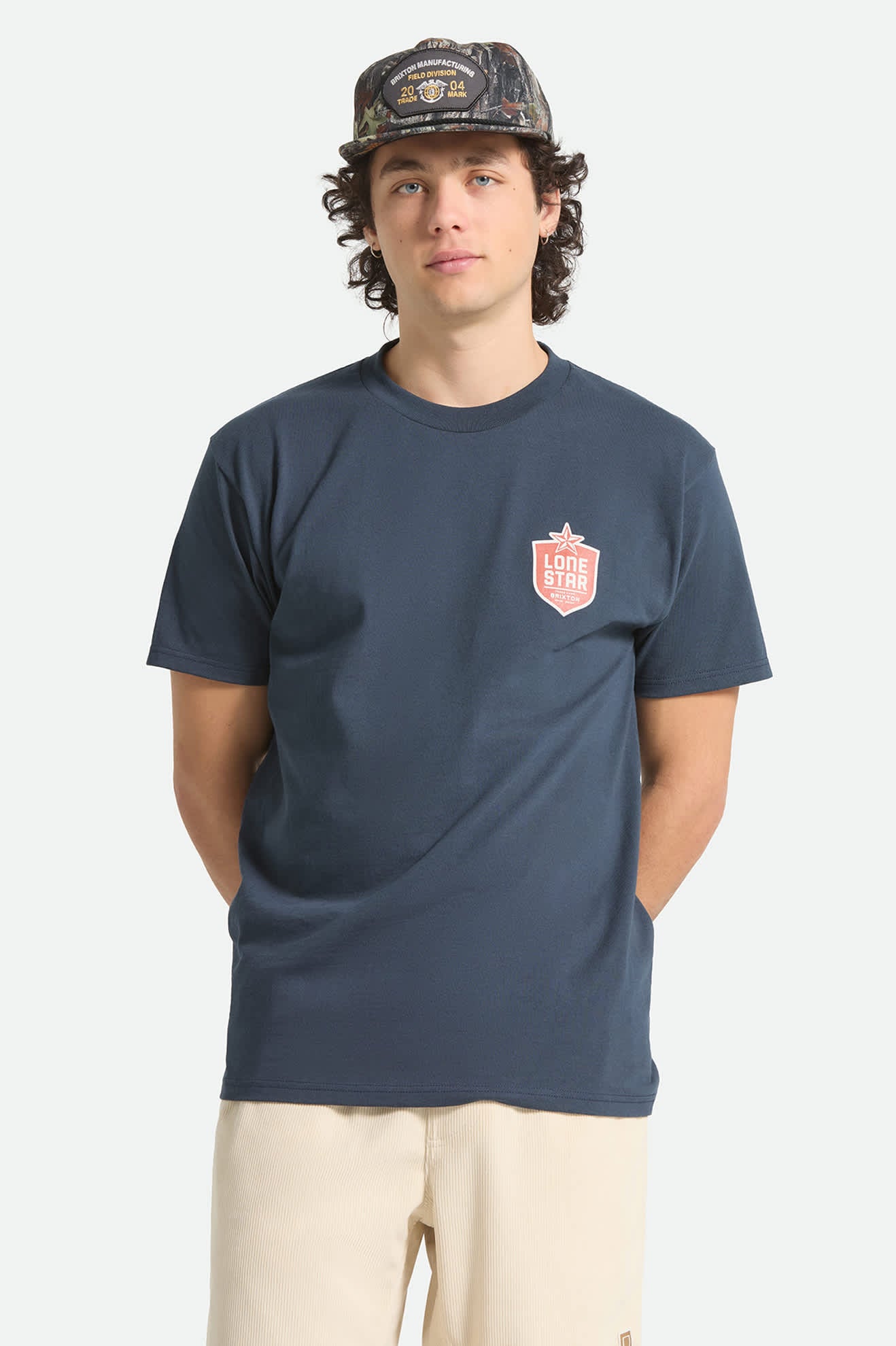 brixton-lone-star-desertscape-t-shirt-herren-navy-print image 2