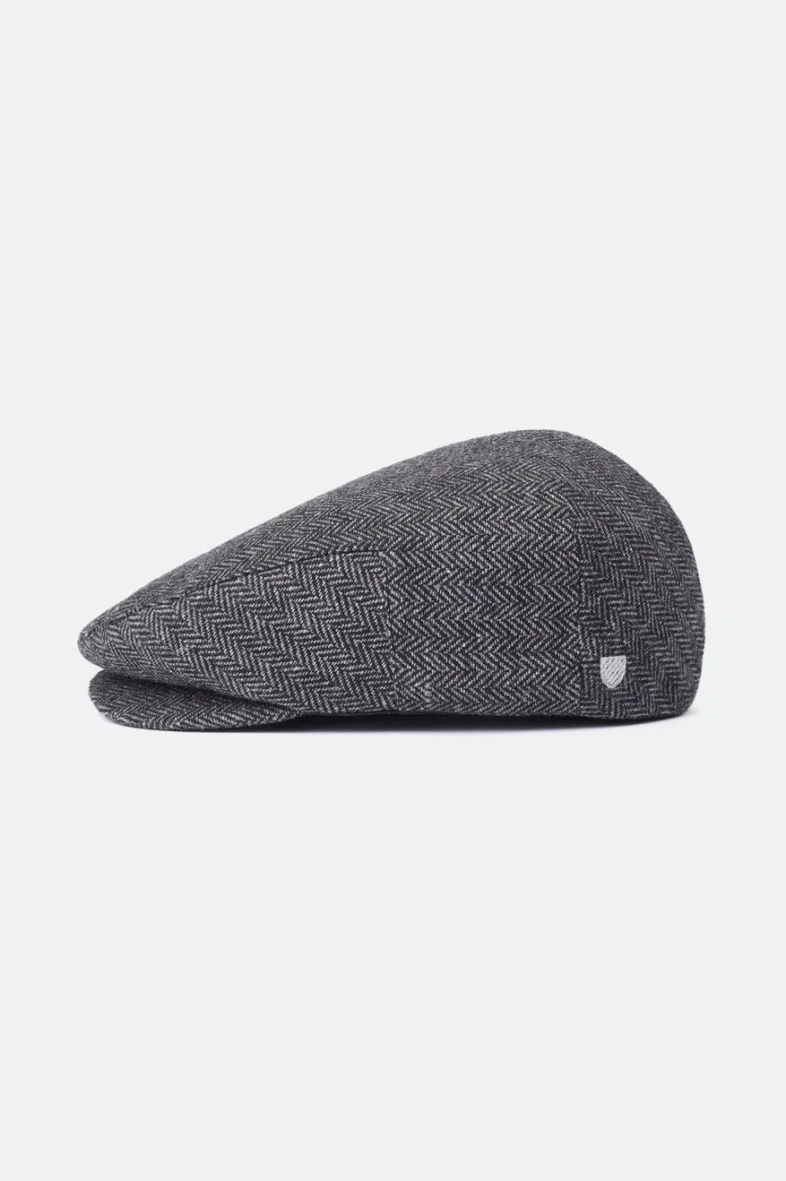 brixton-hooligan-flat-cap-grey-black-schieberm-tze image 1