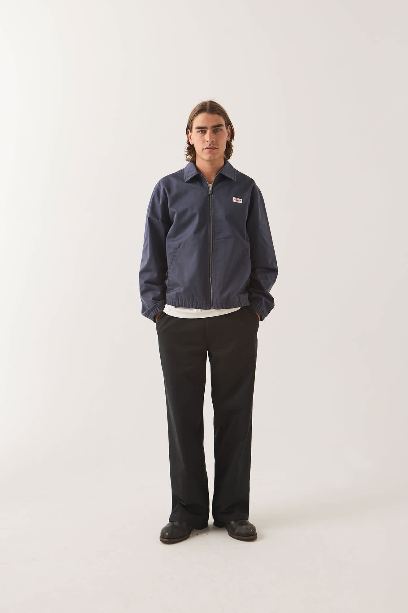brixton-trademark-garage-jacke-washed-navy-herren-leicht image 2