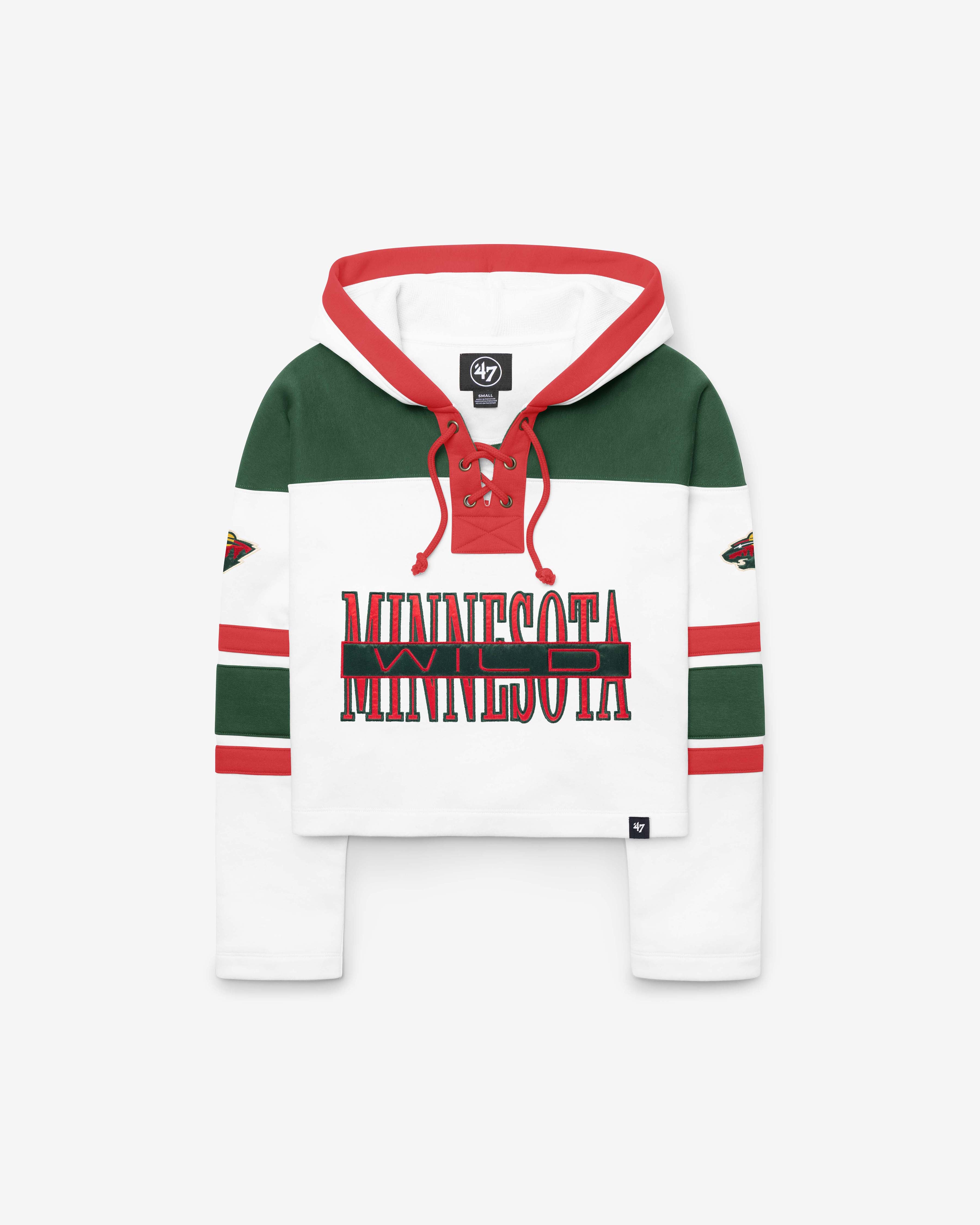 47-lacer-cut-thru-cropped-hoodie-minnesota-wild-wei-damen image 1