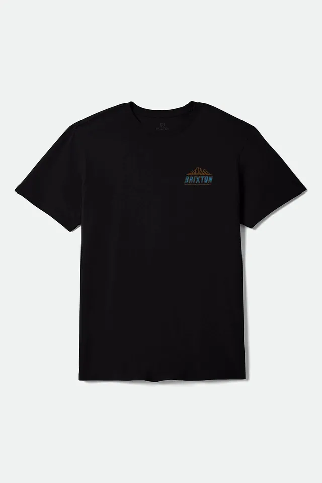 brixton-madden-t-shirt-black-worn-wash-pferd-print image 1