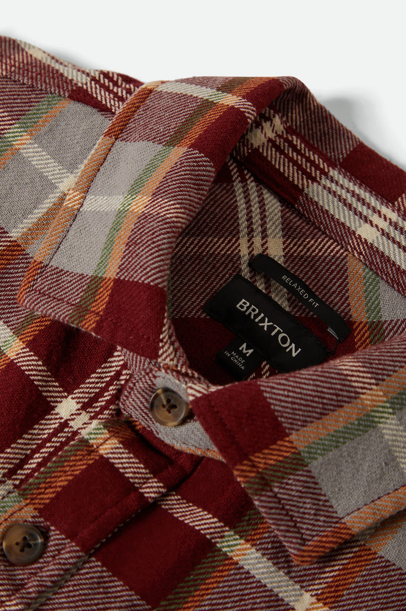 brixton-vintage-wash-flanellhemd-herren-rot-kariert image 3