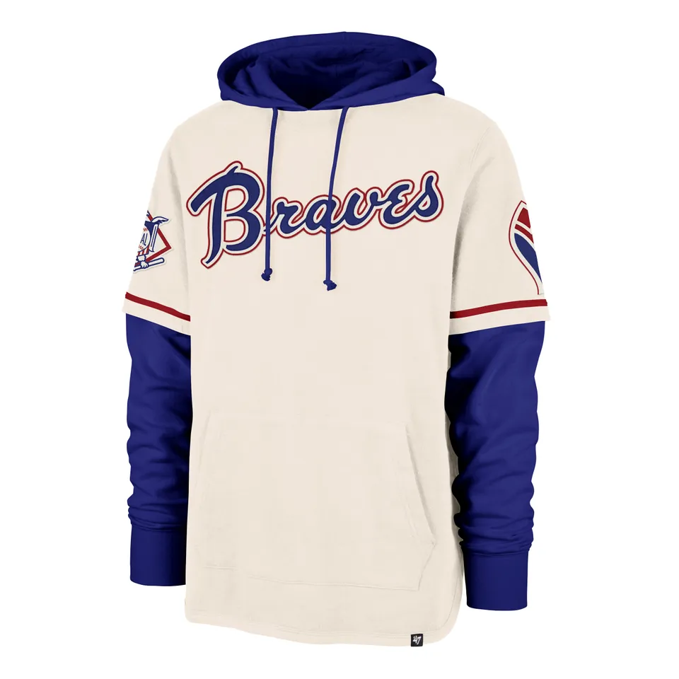 47-brand-atlanta-braves-cooperstown-shortstop-hoodie-cream image 1