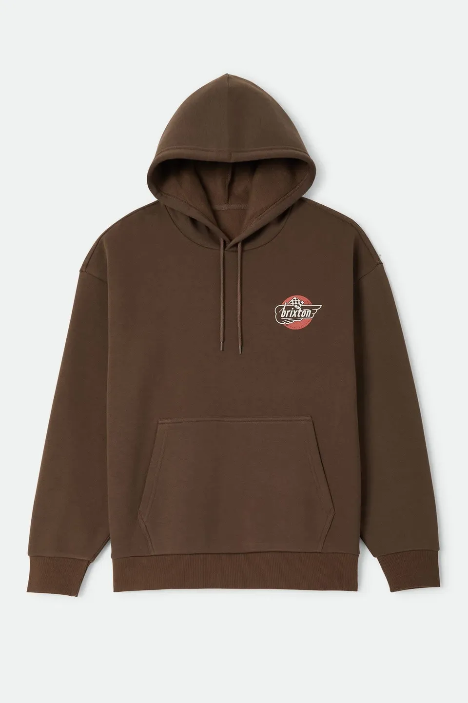 brixton-heyward-hood-hoodie-walnut-brown-fleece-print image 1