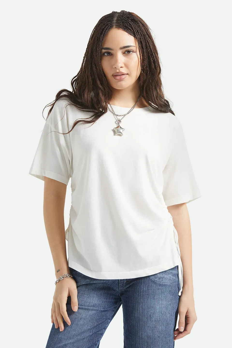 brixton-carefree-organic-cinch-t-shirt-off-white-bio-baumwolle image 1