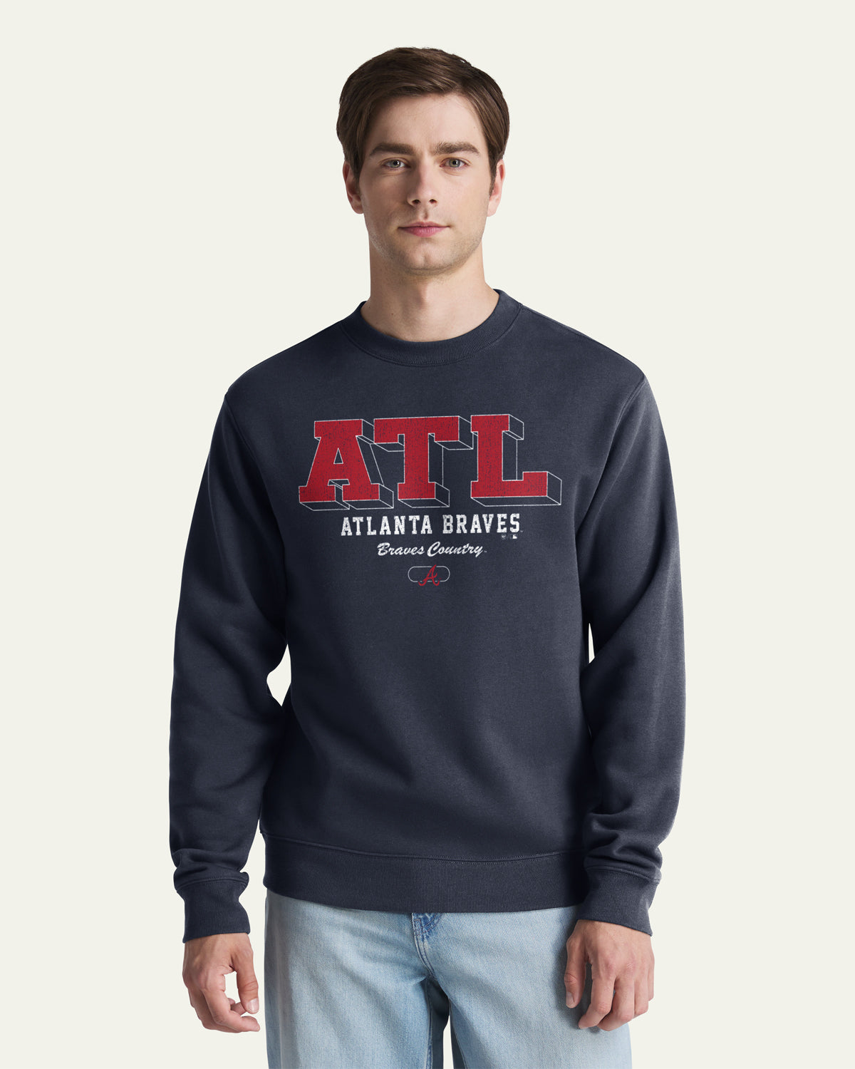 47-brand-headline-atlanta-braves-sweatshirt-navy image 1