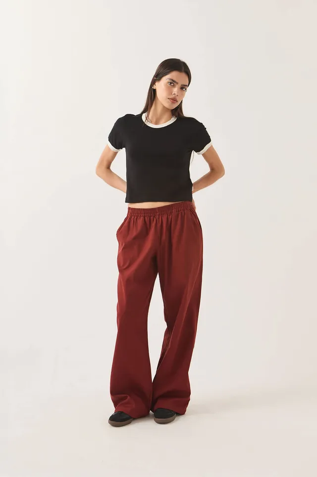 brixton-lounge-pant-hose-dark-brick-baumwolle image 1