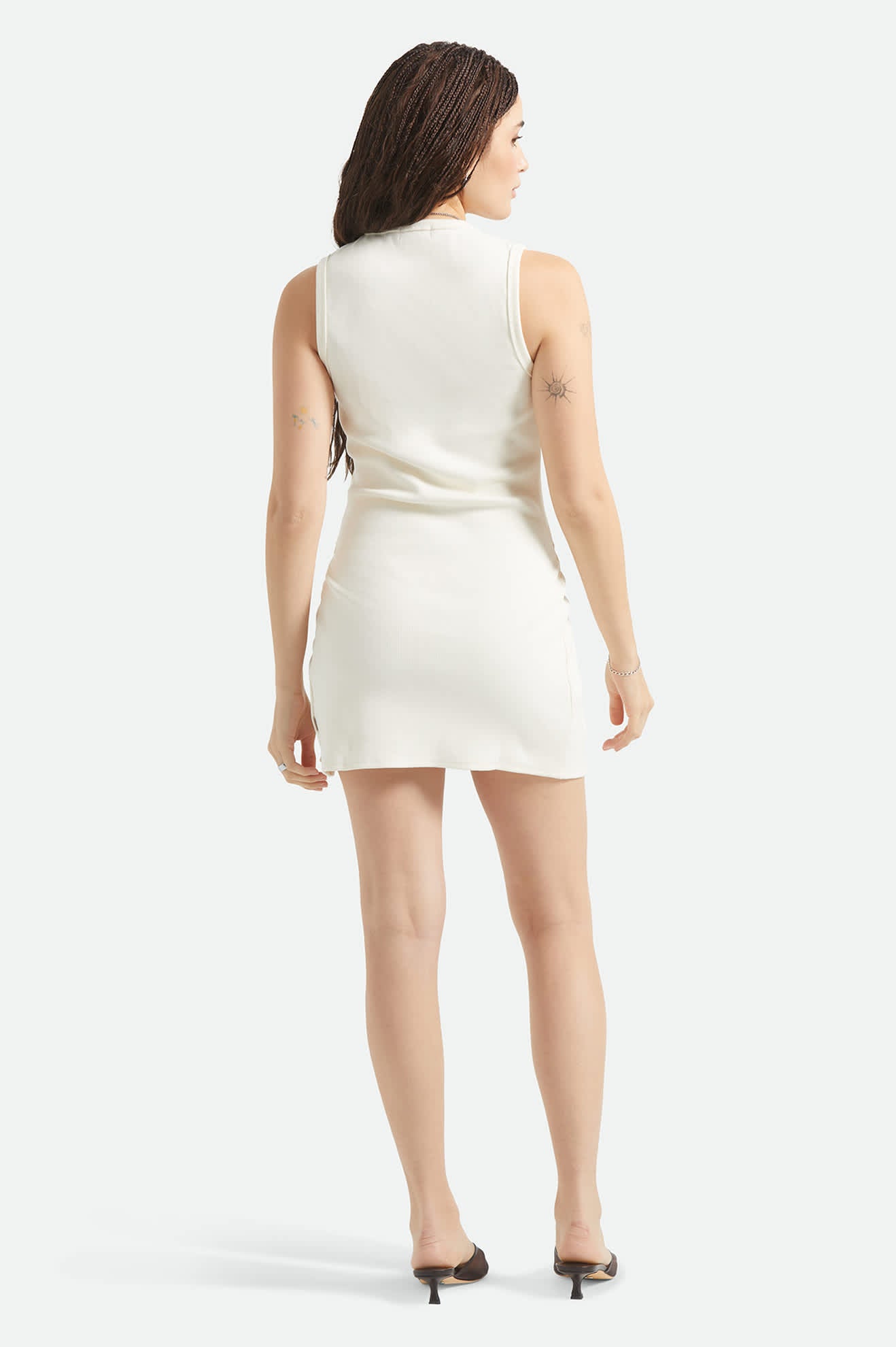 brixton-ribbed-cinch-mini-dress-off-white-ripp-baumwolle image 4