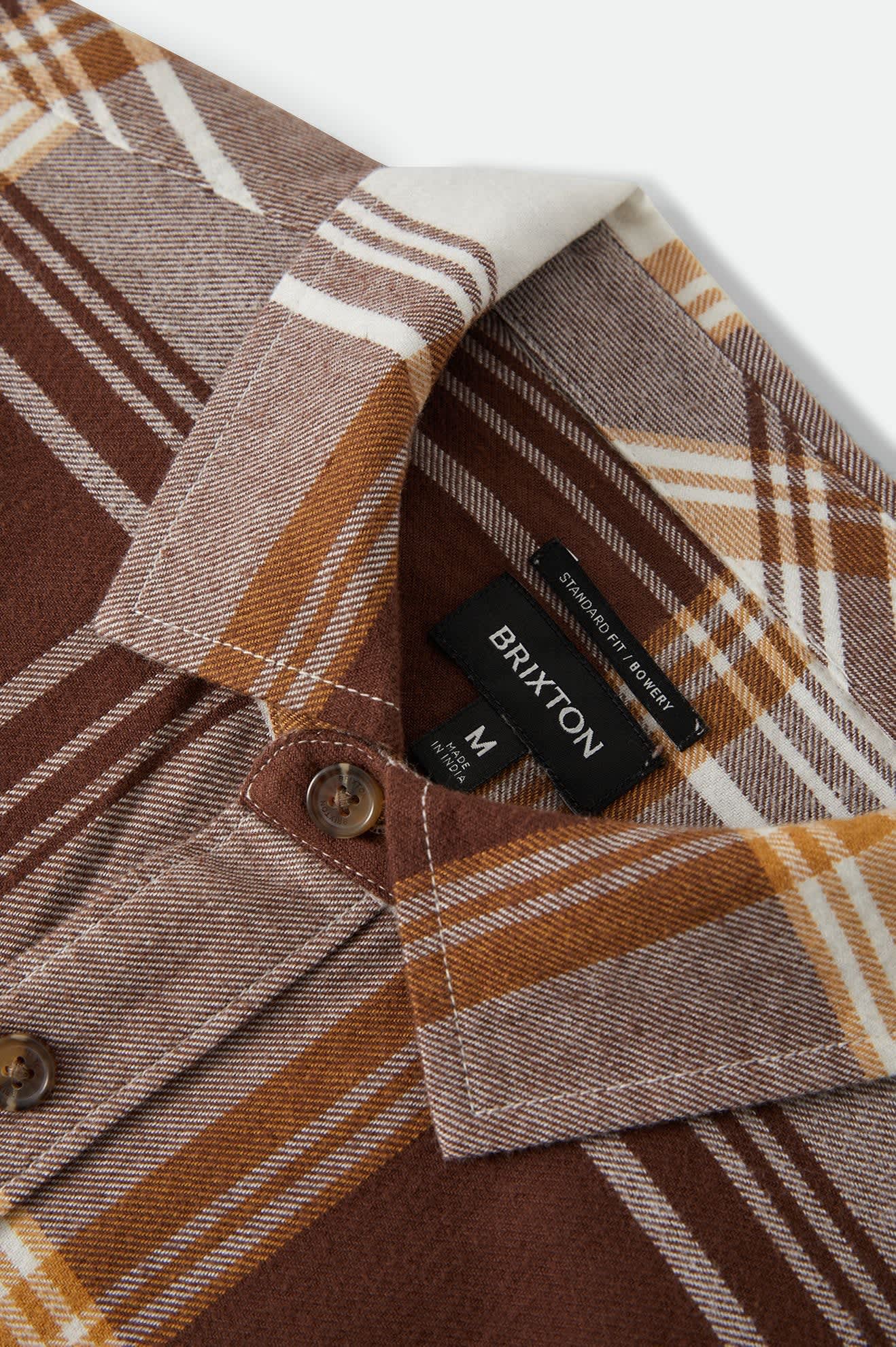 brixton-bowery-flanellhemd-chocolate-off-white-baumwolle image 6